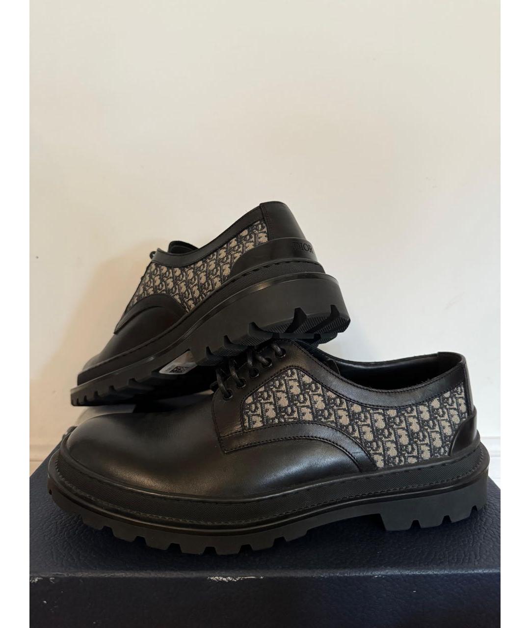 CHRISTIAN DIOR Черные кожаные низкие ботинки, фото 2
