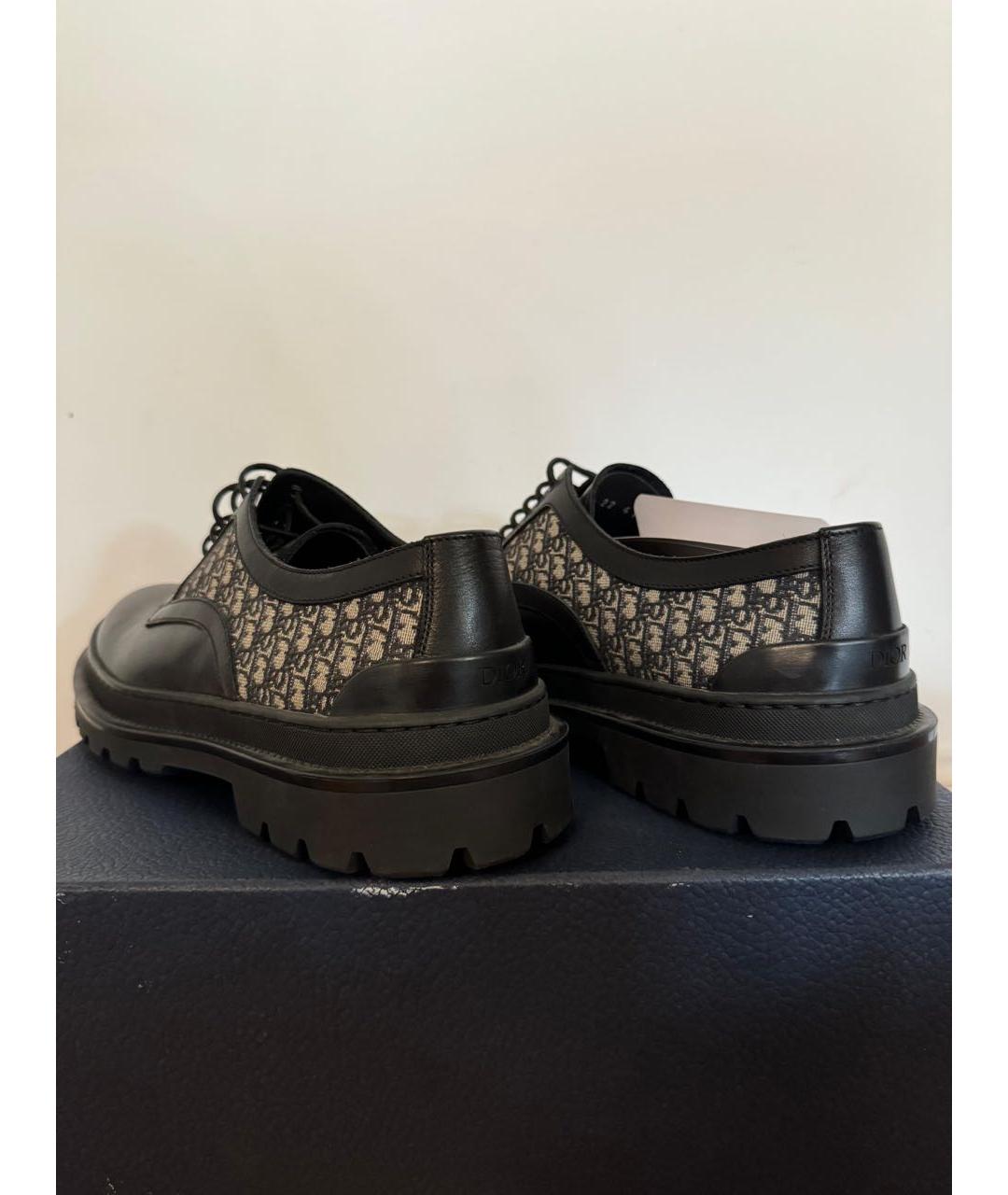 CHRISTIAN DIOR Черные кожаные низкие ботинки, фото 4