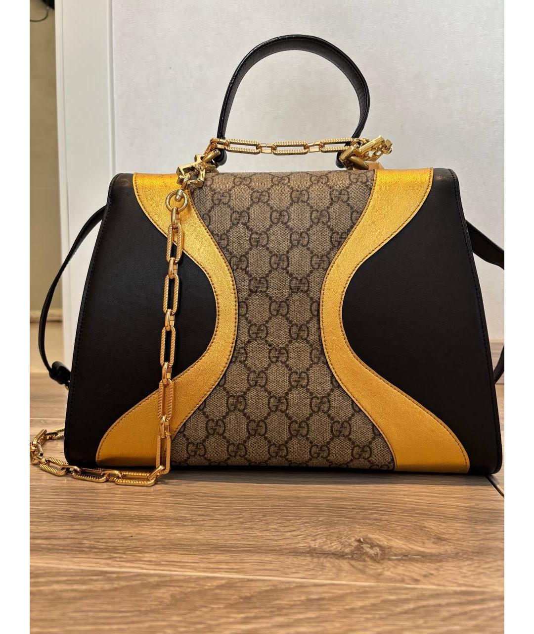 GUCCI Золотая кожаная сумка через плечо, фото 2