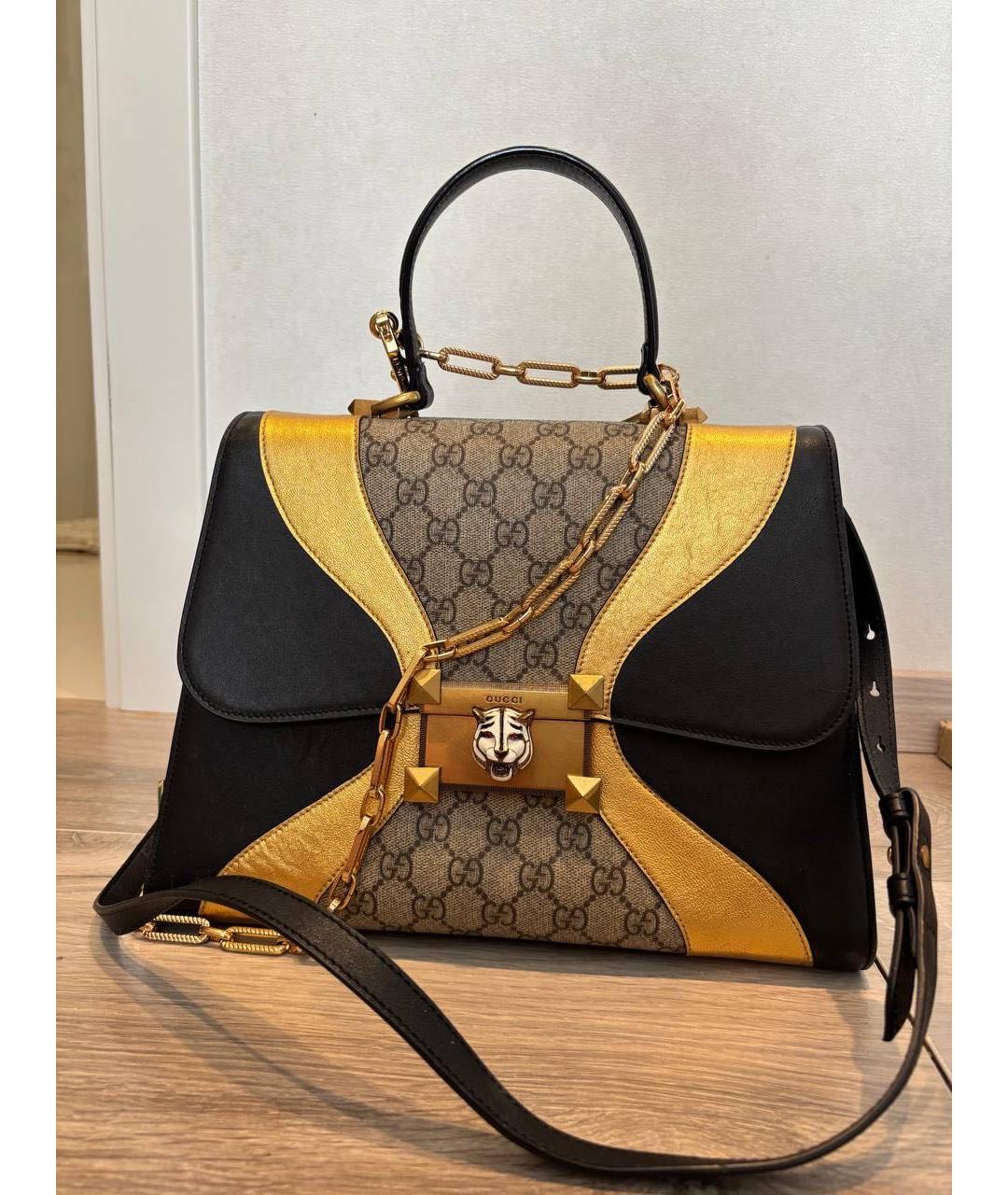 GUCCI Золотая кожаная сумка через плечо, фото 6