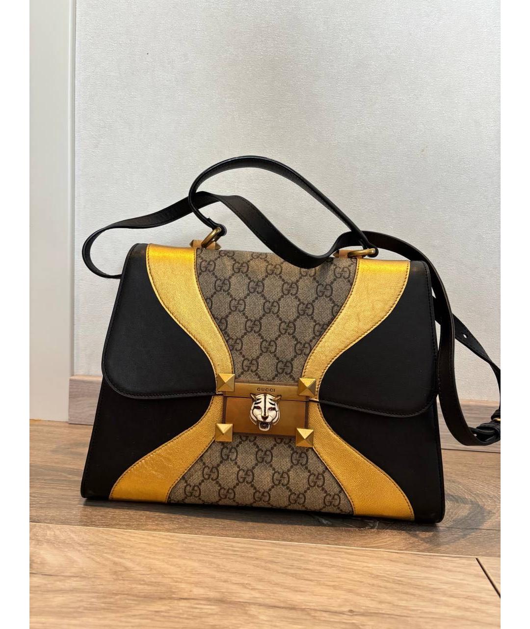 GUCCI Золотая кожаная сумка через плечо, фото 4