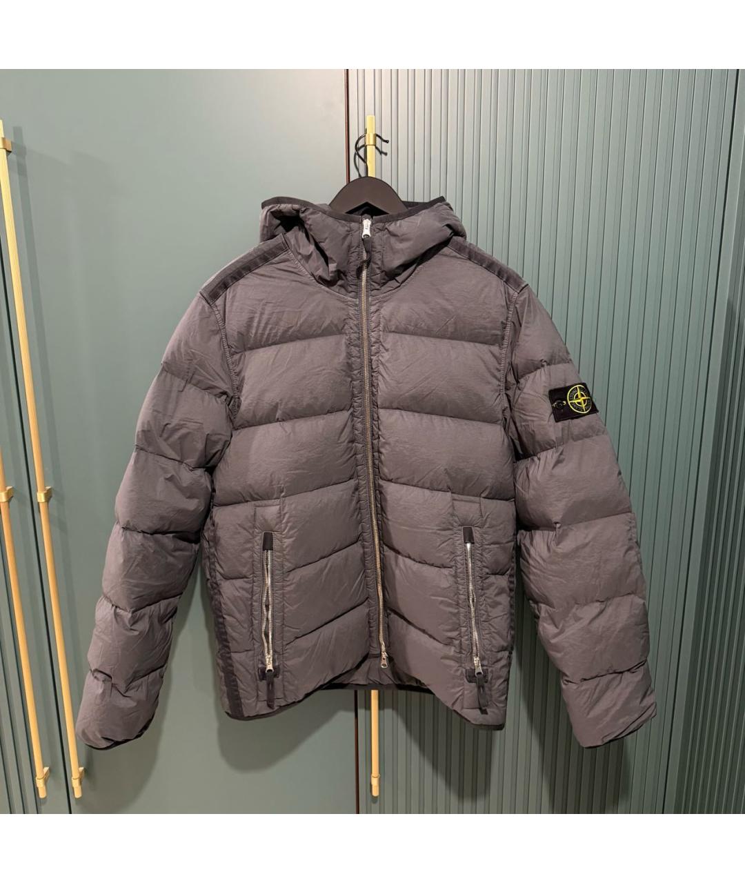 STONE ISLAND Серый пуховик, фото 3