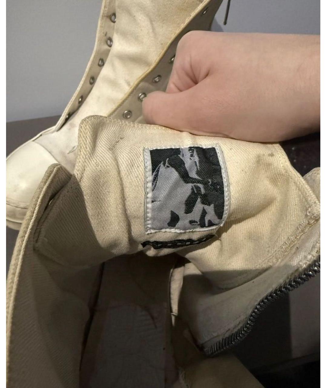 RICK OWENS DRKSHDW Бежевые высокие кроссовки / кеды, фото 4