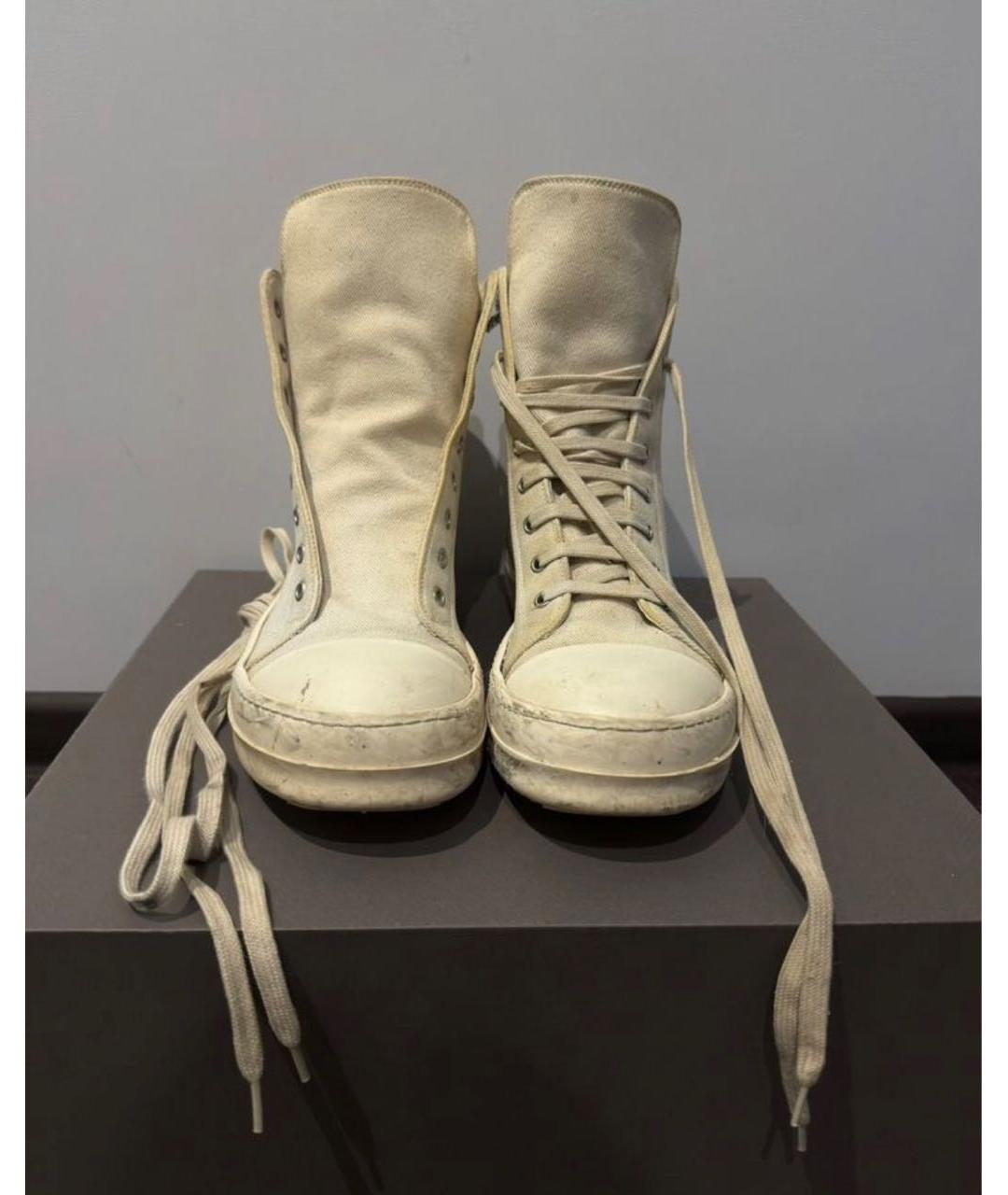 RICK OWENS DRKSHDW Бежевые высокие кроссовки / кеды, фото 2