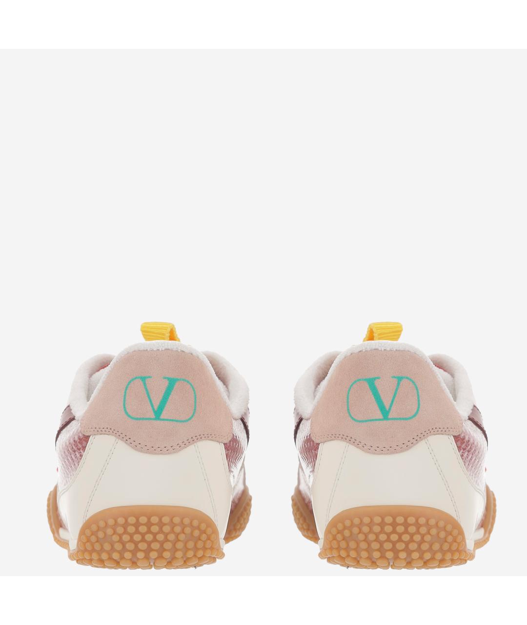 VALENTINO Розовые кожаные кроссовки, фото 4