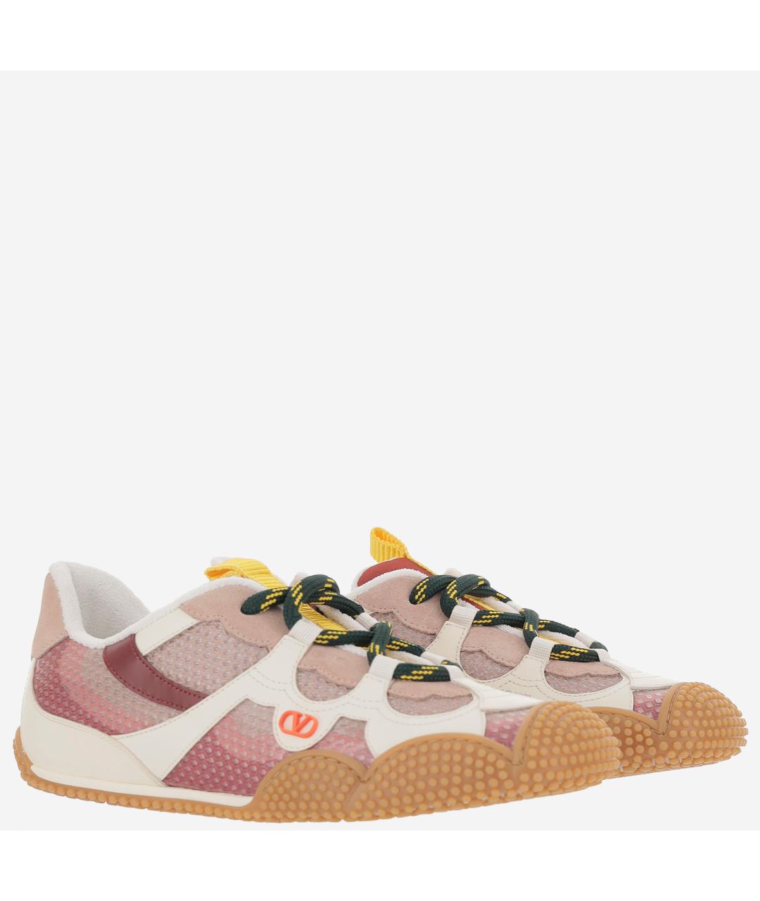 VALENTINO Розовые кожаные кроссовки, фото 3