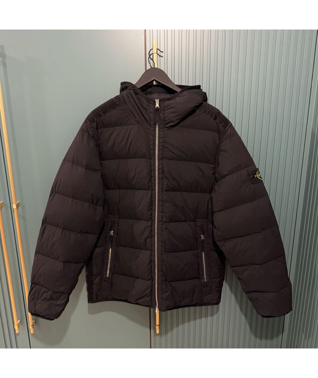 STONE ISLAND Черный пуховик, фото 3