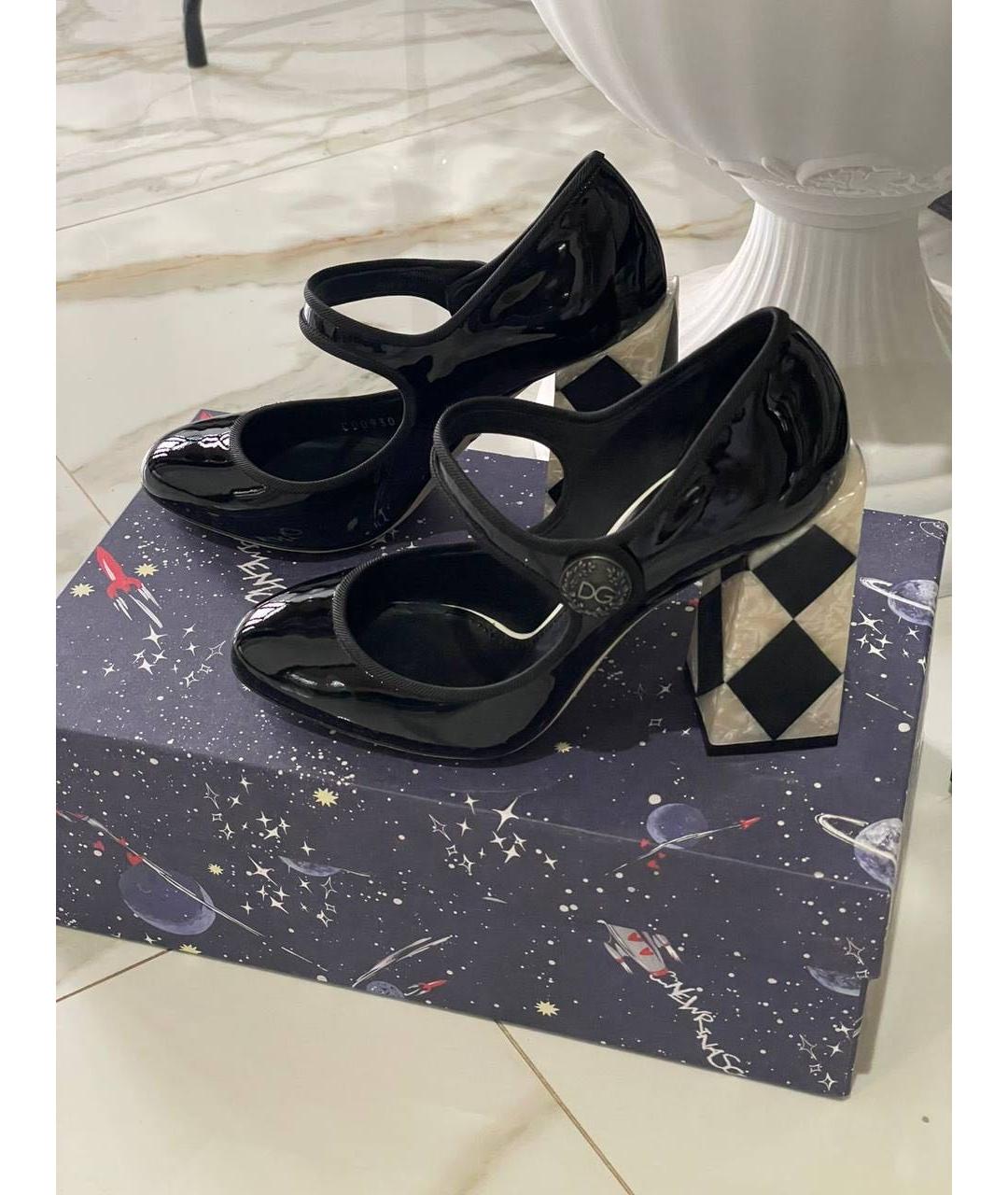 DOLCE&GABBANA Черные кожаные туфли, фото 3