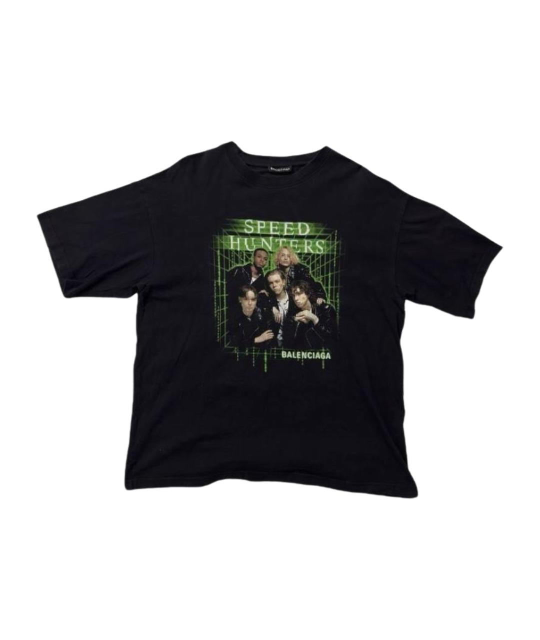 BALENCIAGA Черная хлопковая футболка, фото 1