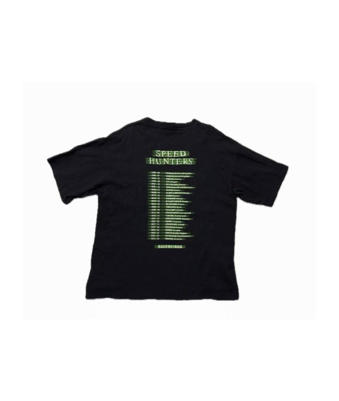 BALENCIAGA Черная хлопковая футболка, фото 2