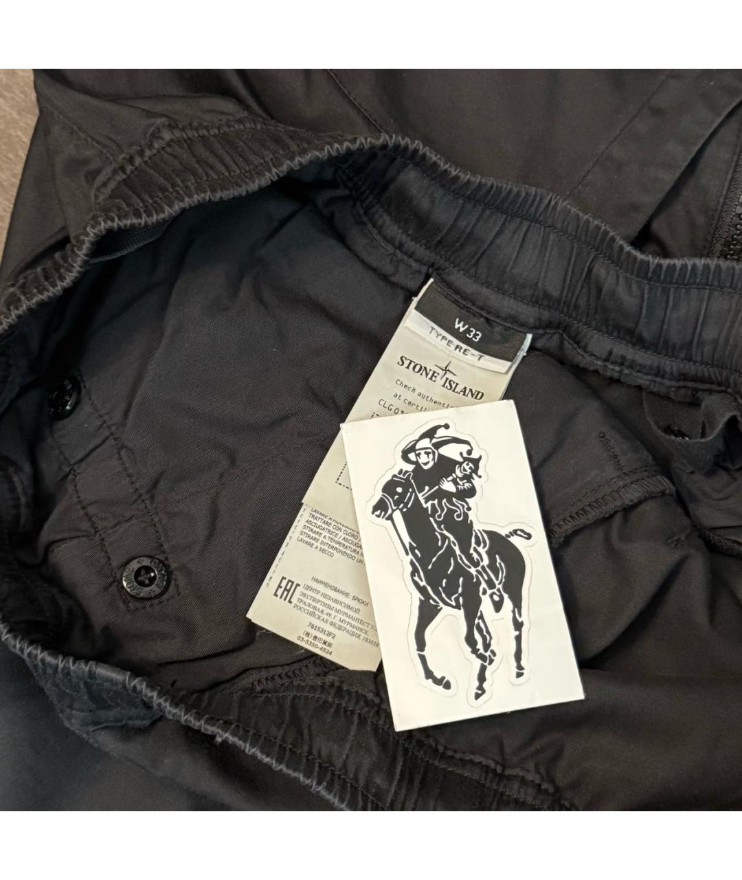 STONE ISLAND Черные повседневные брюки, фото 5