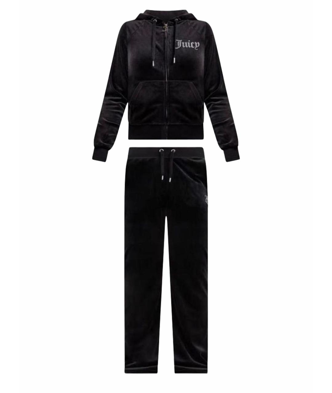 JUICY COUTURE Черный велюровый костюм с брюками, фото 1