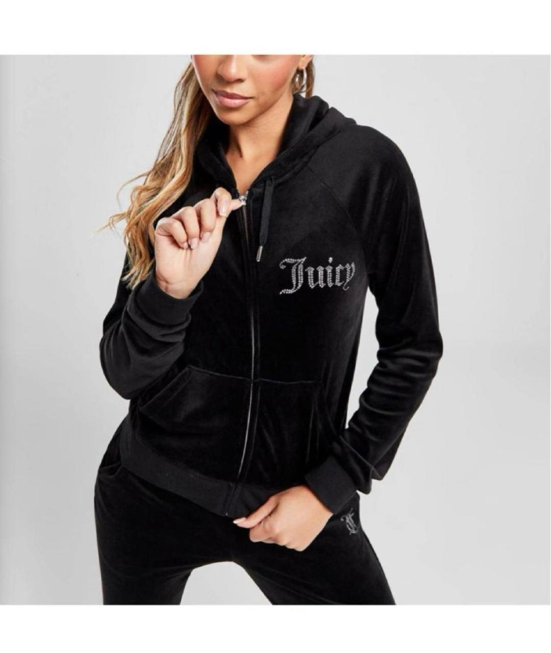 JUICY COUTURE Черный велюровый костюм с брюками, фото 6