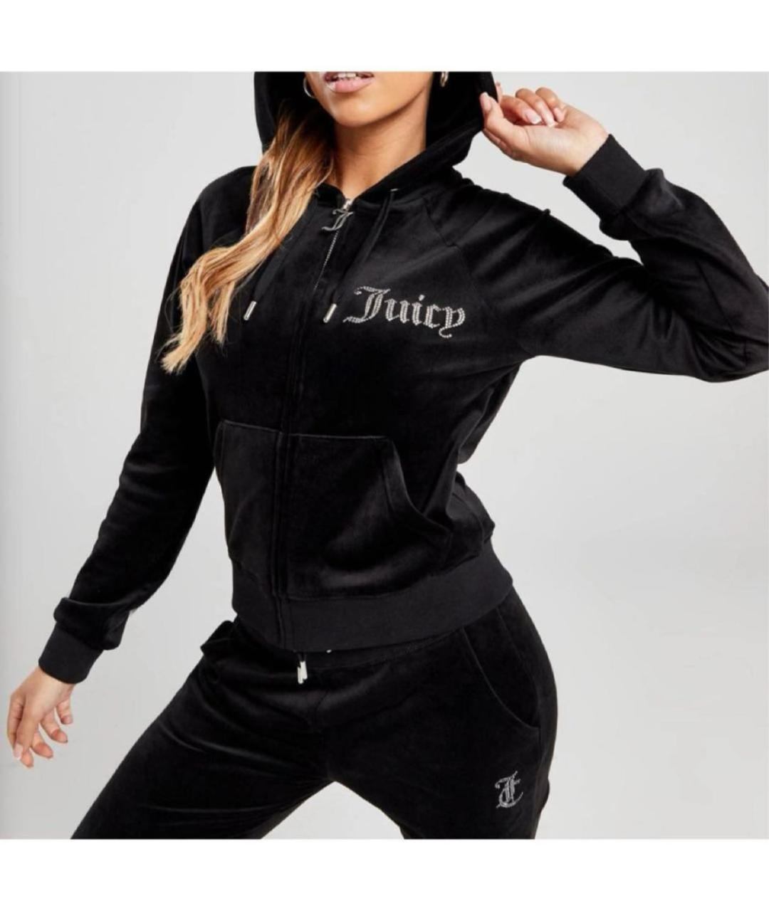 JUICY COUTURE Черный велюровый костюм с брюками, фото 5