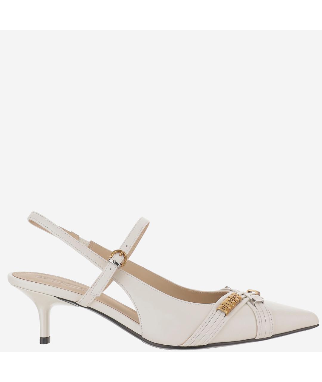 PINKO Белые лодочки на низком каблуке, фото 5