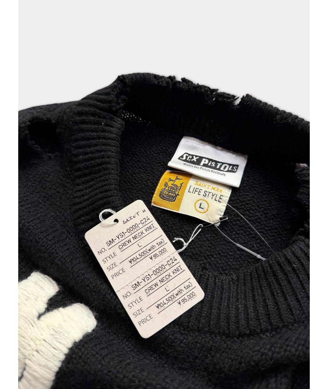 SAINT Mxxxxxx Черный шерстяной джемпер / свитер, фото 4