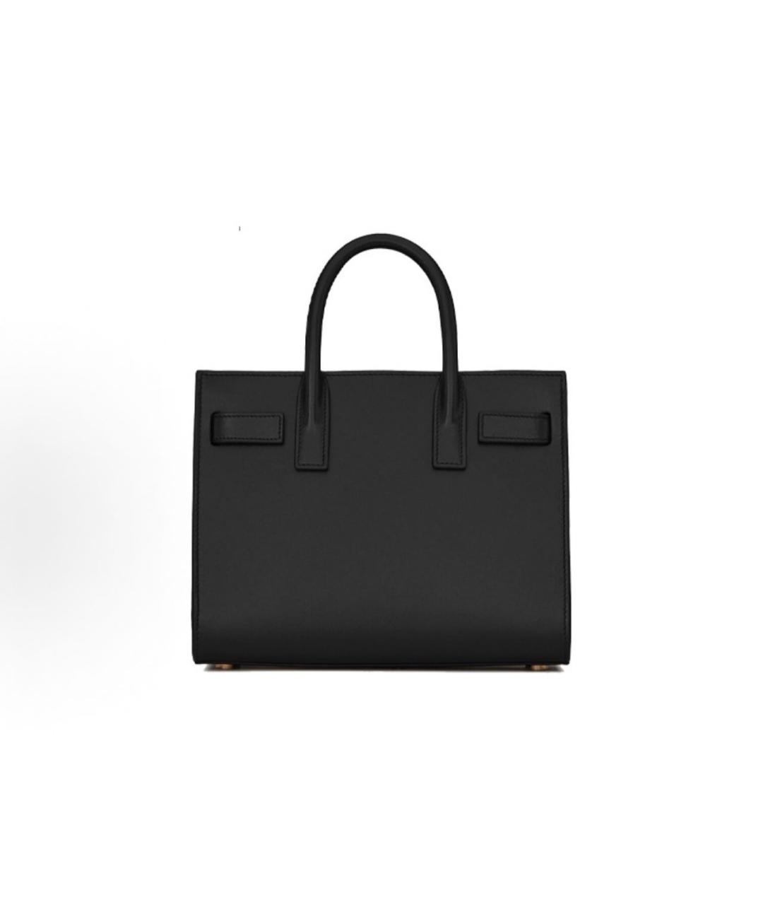 SAINT LAURENT Черная кожаная сумка тоут, фото 3