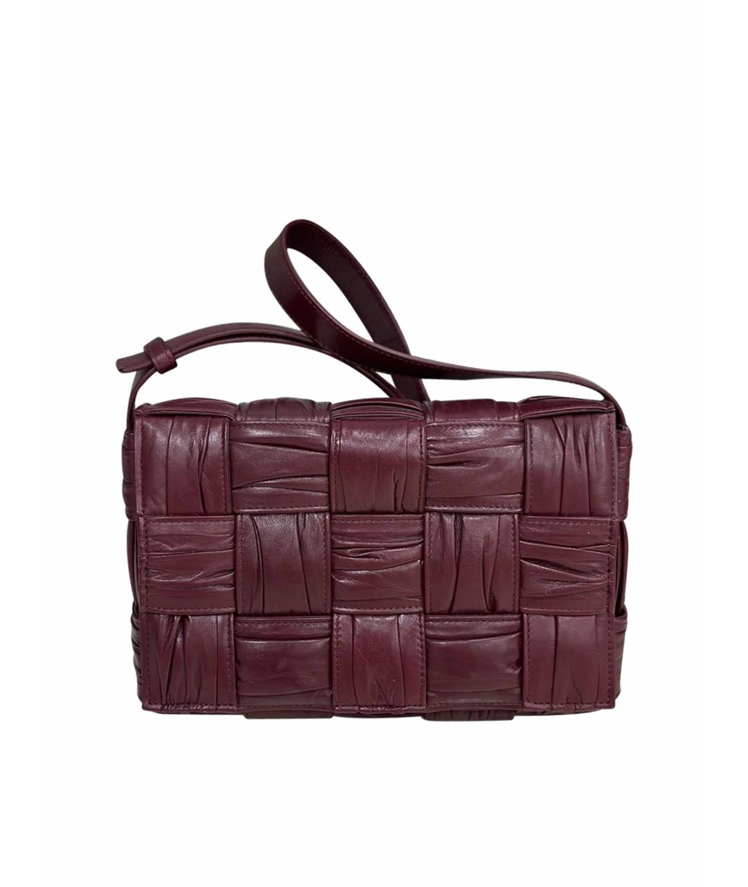 BOTTEGA VENETA Бордовая кожаная сумка через плечо, фото 1