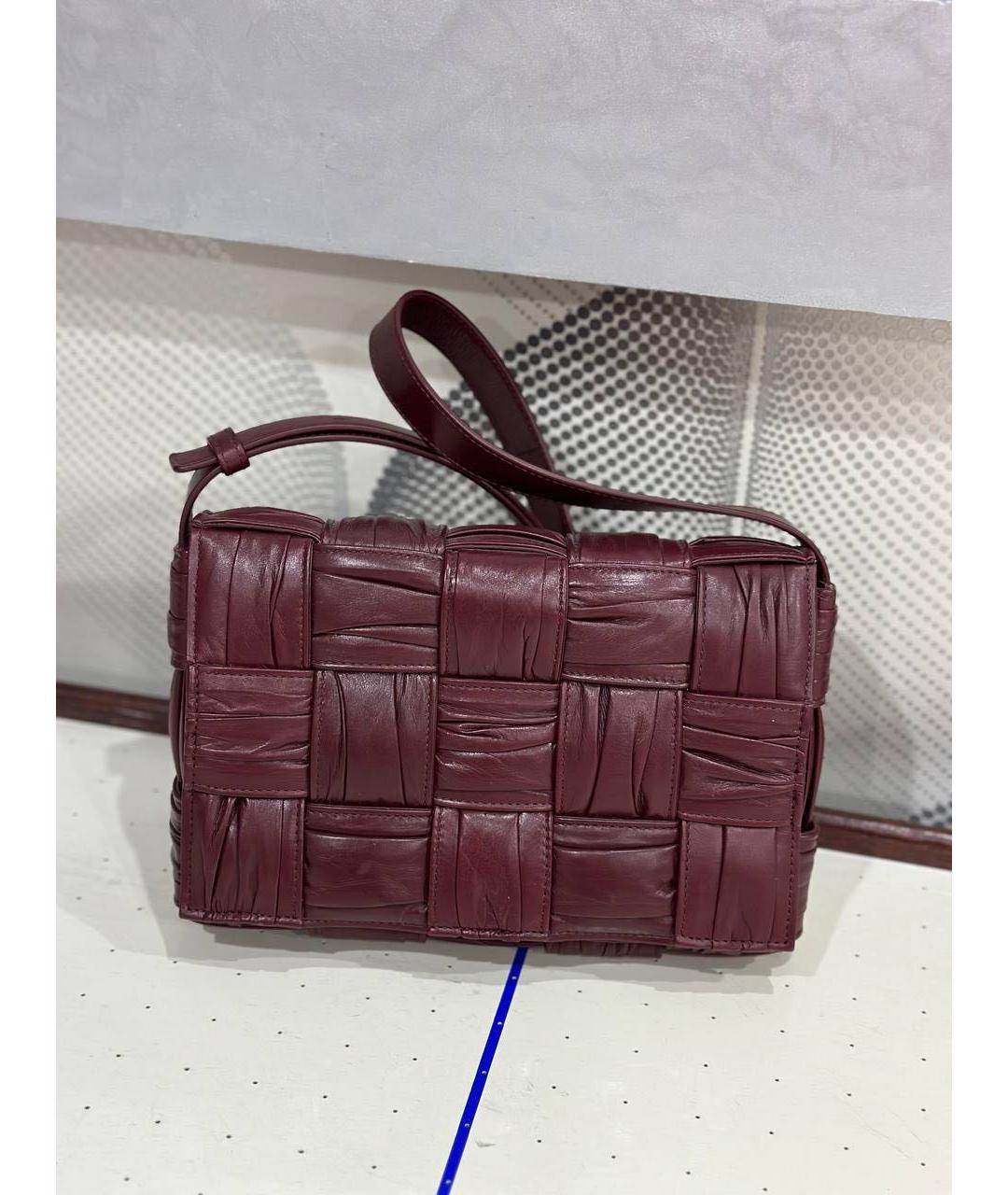 BOTTEGA VENETA Бордовая кожаная сумка через плечо, фото 3
