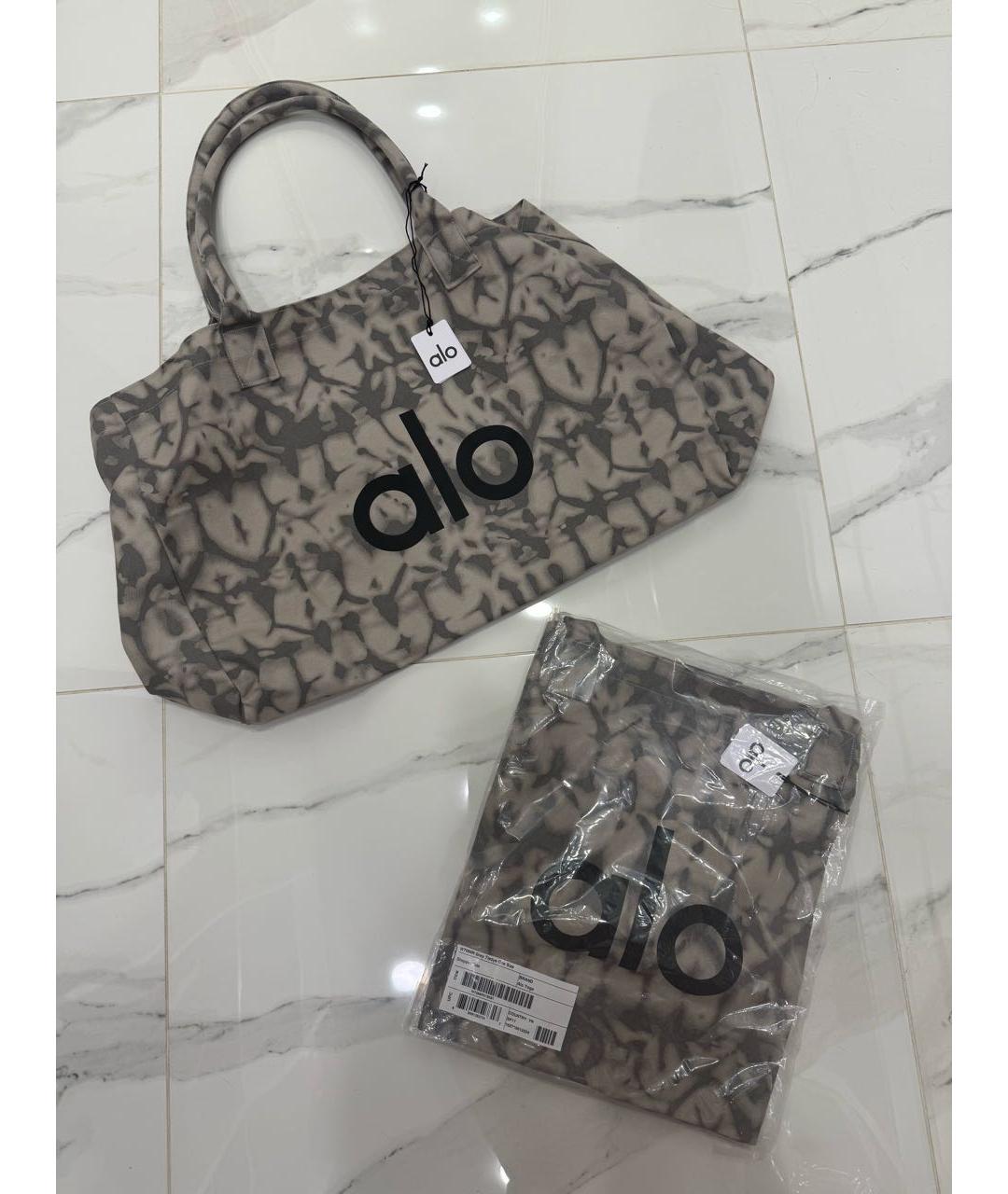 ALO YOGA Серая хлопковая дорожная/спортивная сумка, фото 4