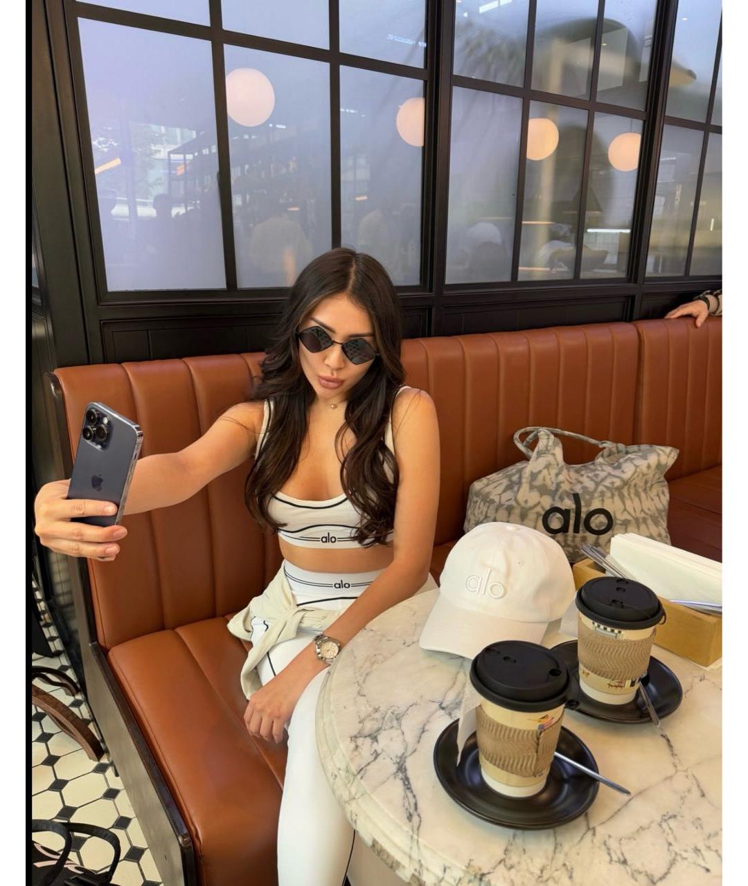 ALO YOGA Серая хлопковая дорожная/спортивная сумка, фото 7