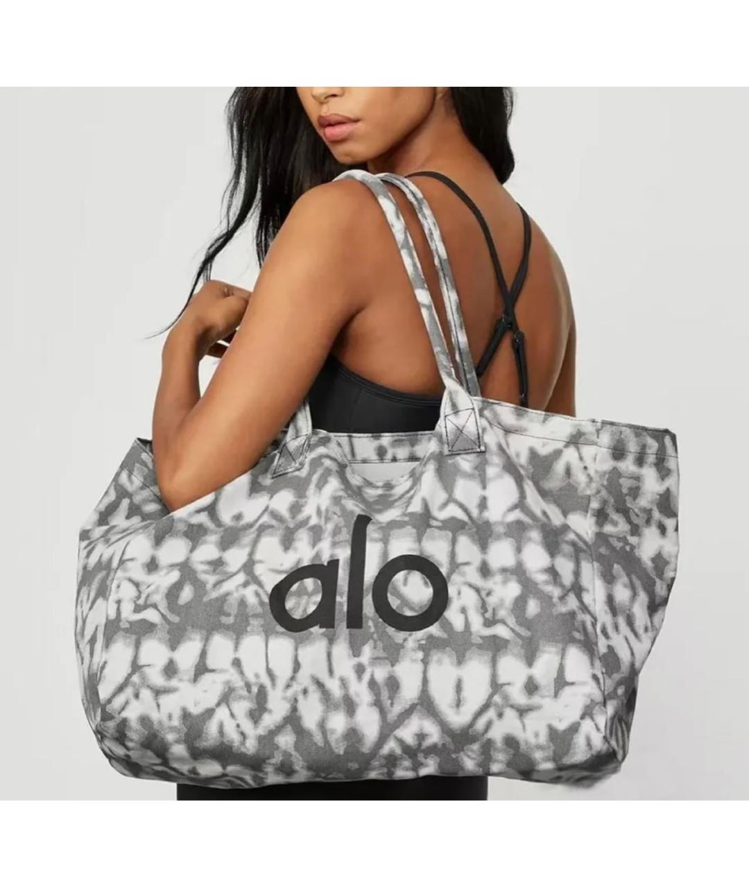 ALO YOGA Серая хлопковая дорожная/спортивная сумка, фото 3