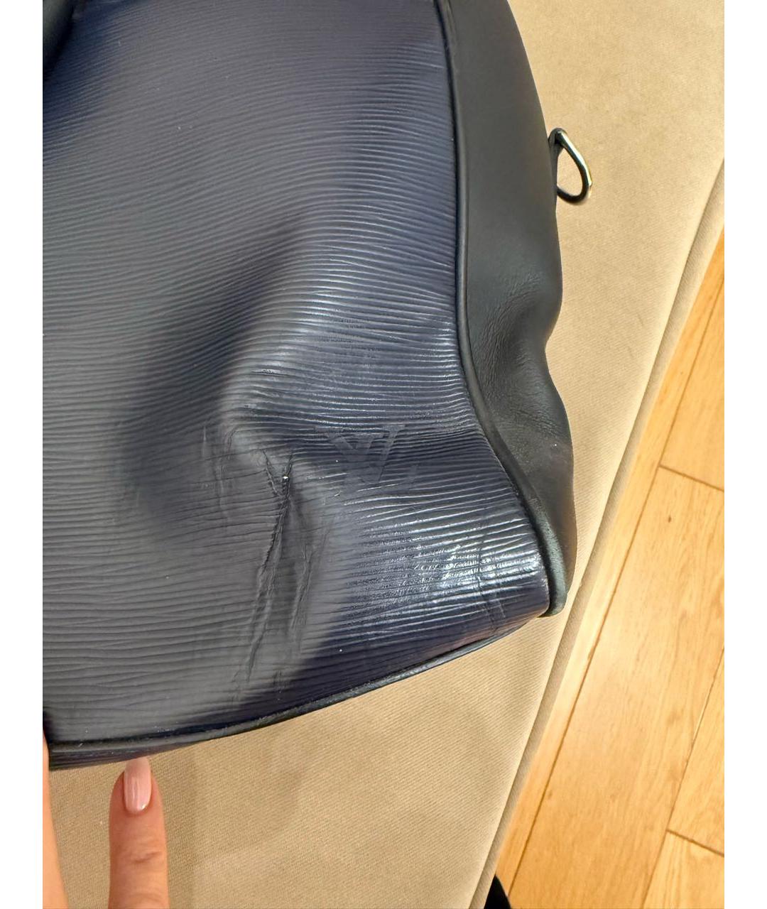 LOUIS VUITTON Синяя кожаная дорожная/спортивная сумка, фото 5