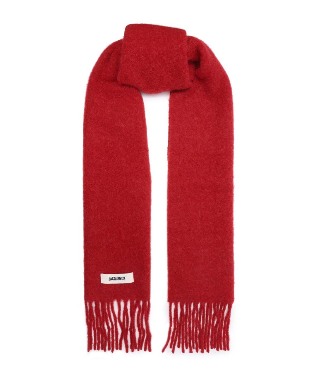 JACQUEMUS Красный шерстяной шарф, фото 1