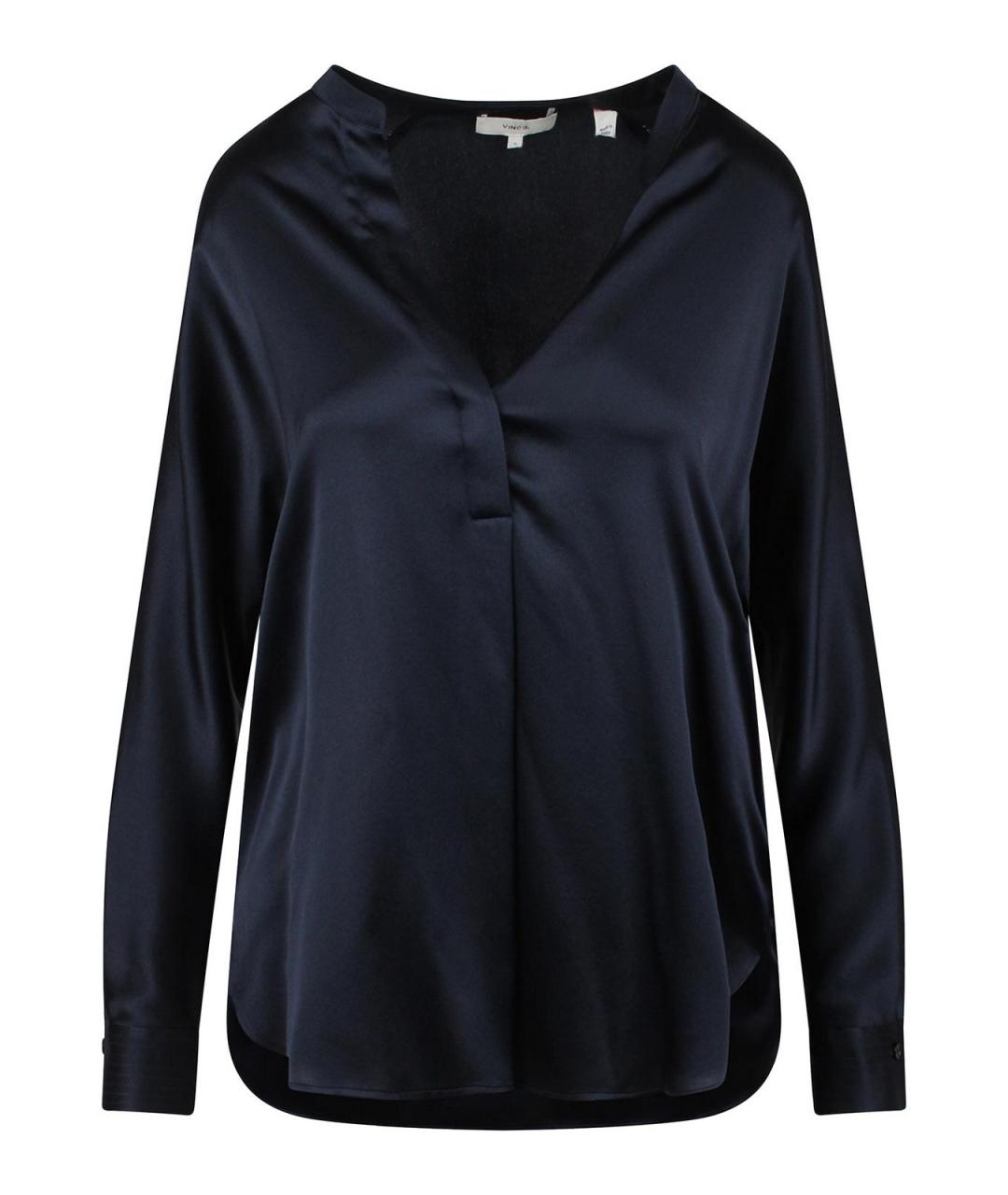 VINCE Синяя шелковая рубашка, фото 3