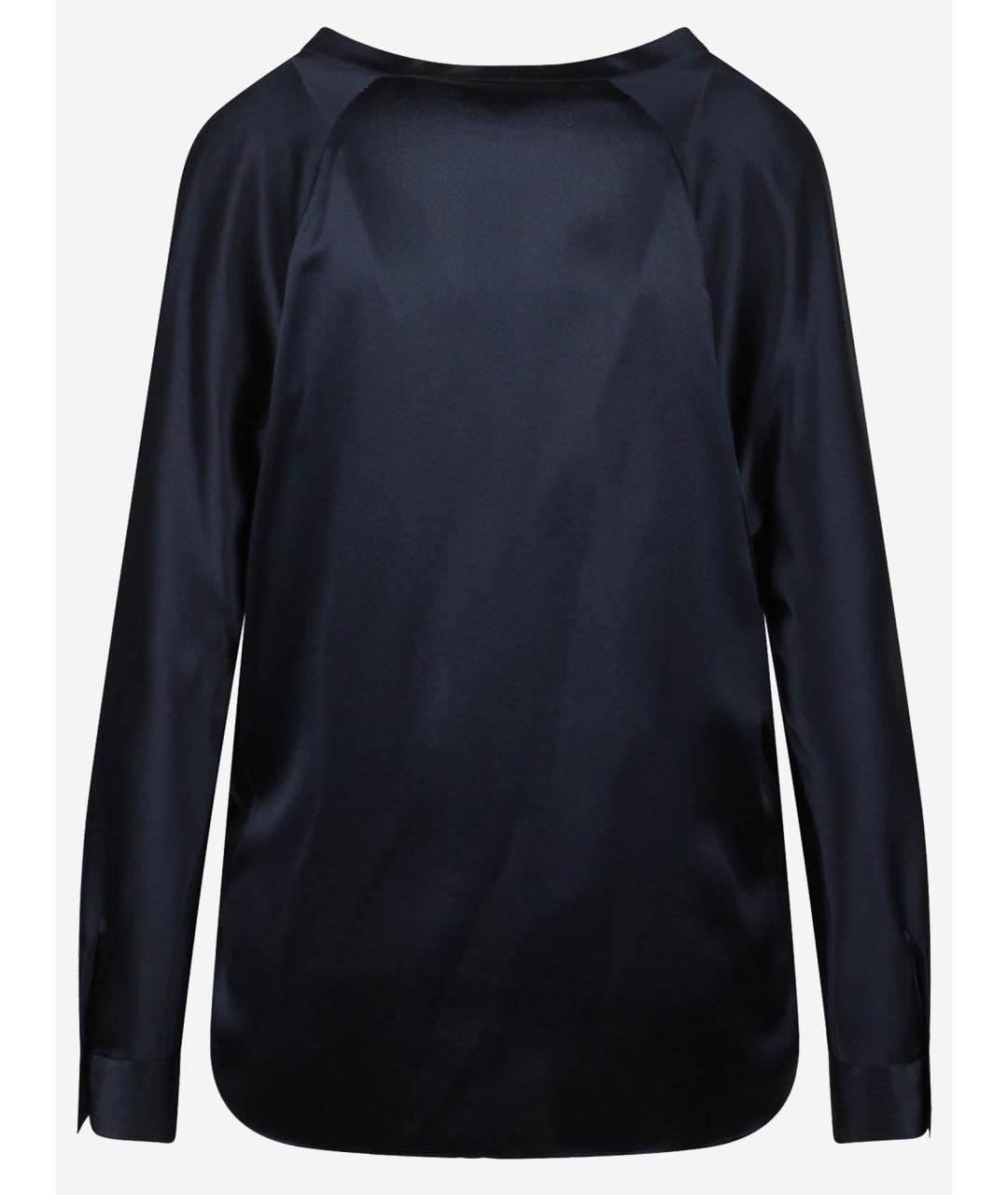 VINCE Синяя шелковая рубашка, фото 2