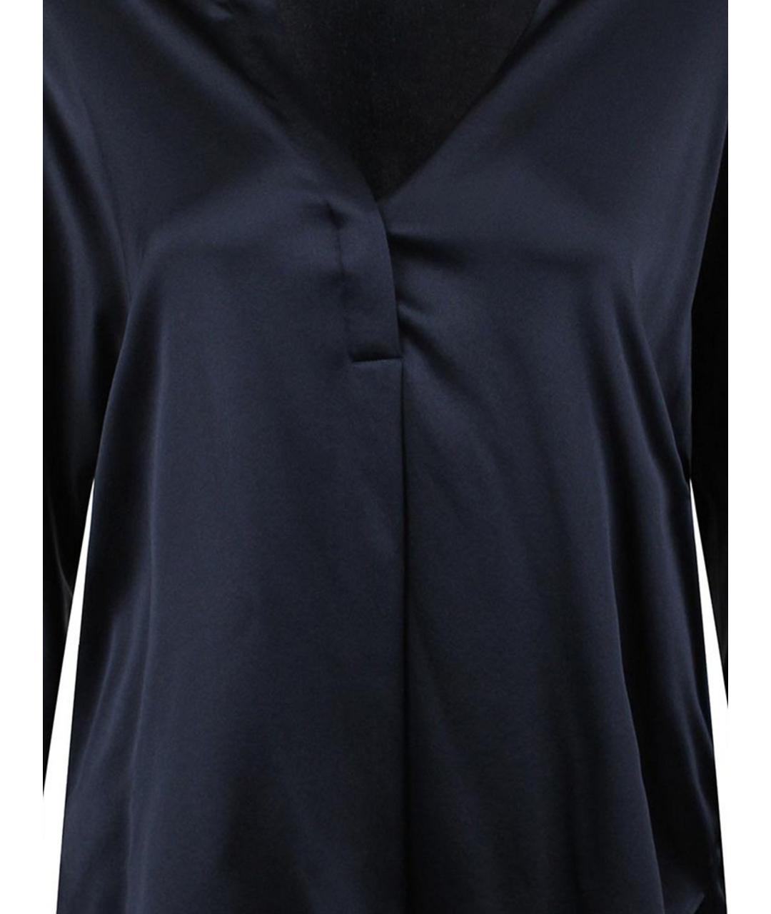 VINCE Синяя шелковая рубашка, фото 4