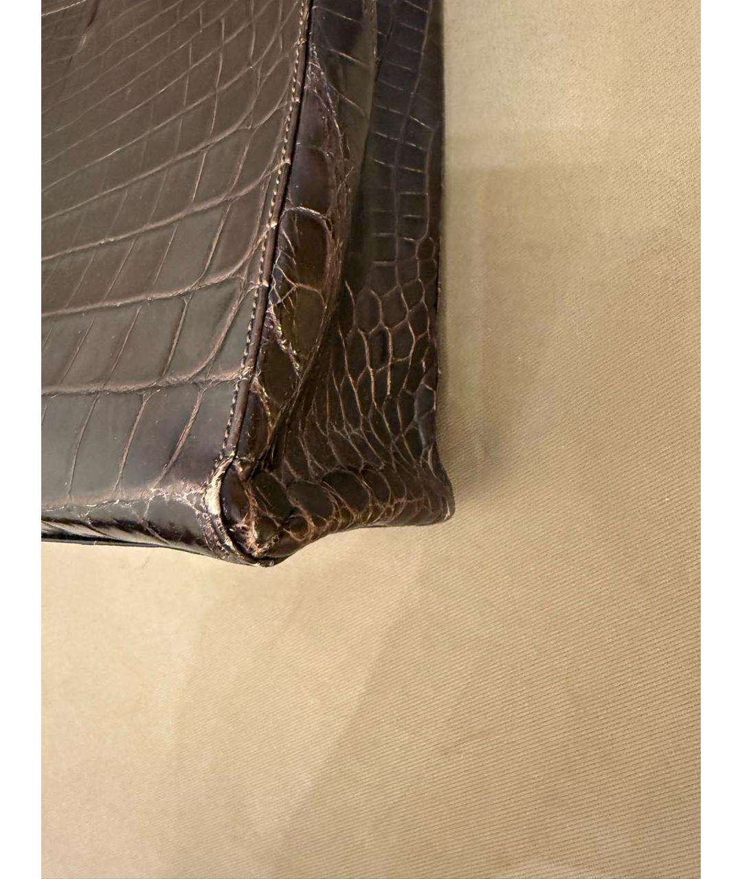 ZILLI Коричневая сумка тоут из экзотической кожи, фото 5