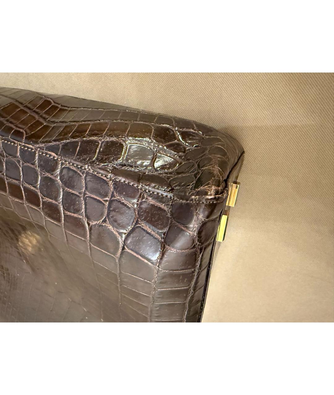 ZILLI Коричневая сумка тоут из экзотической кожи, фото 7
