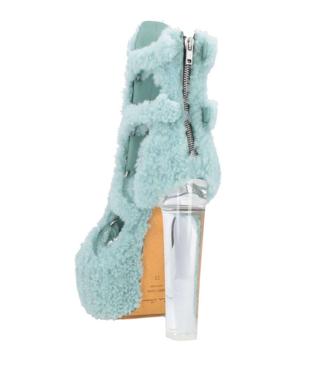 RICK OWENS Голубые кожаные босоножки, фото 3