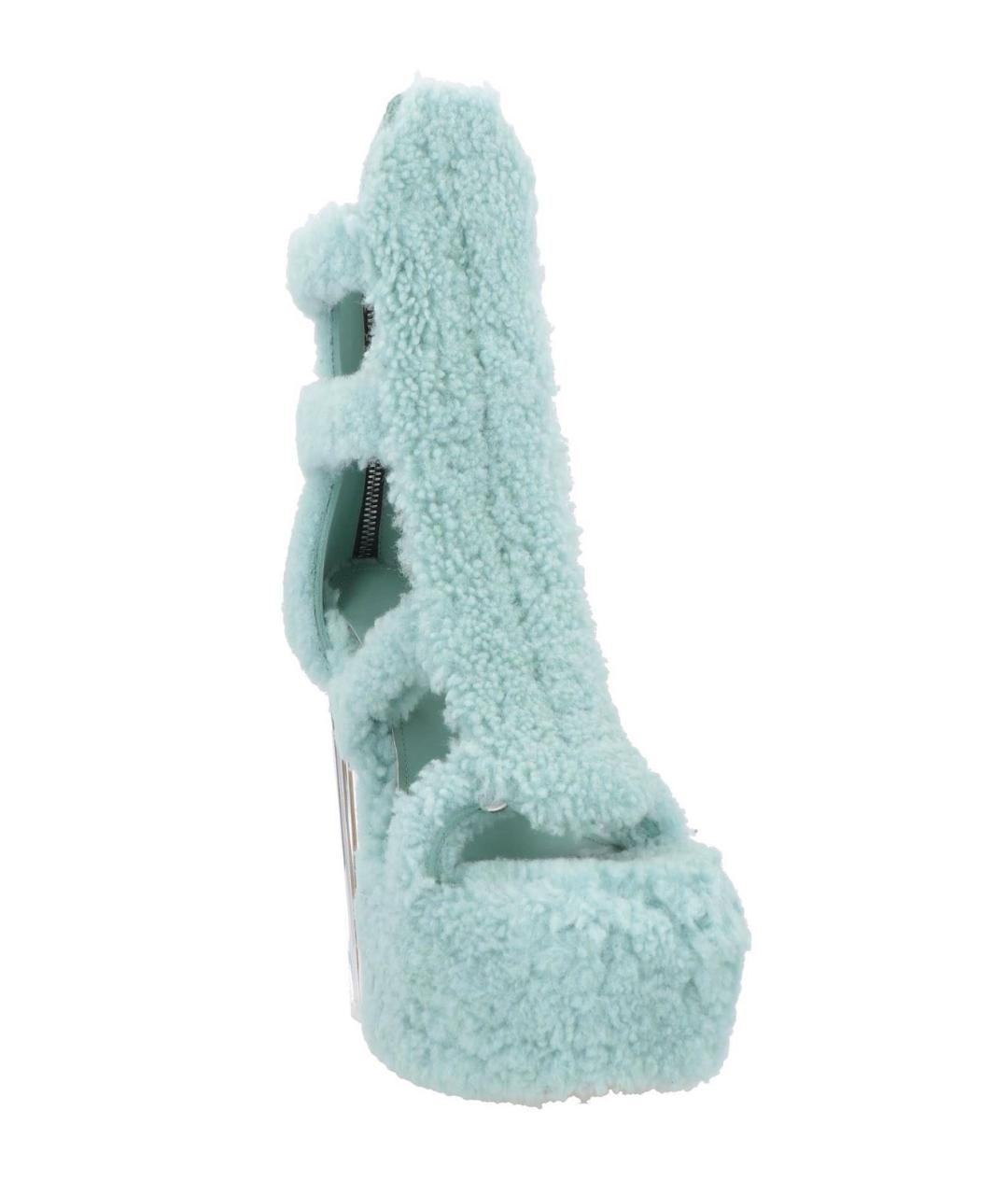 RICK OWENS Голубые кожаные босоножки, фото 2