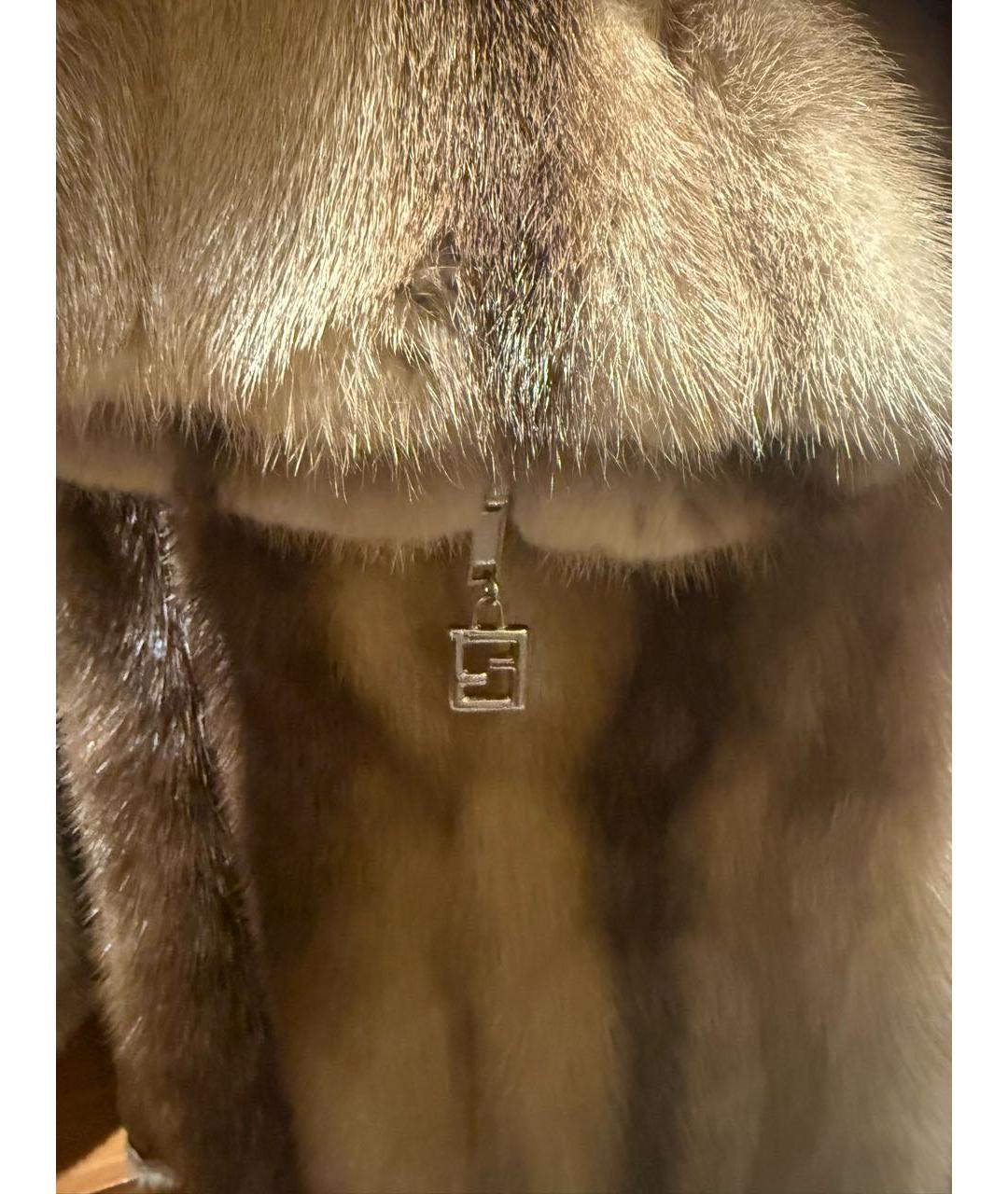 FENDI Коричневая меховая шуба, фото 5