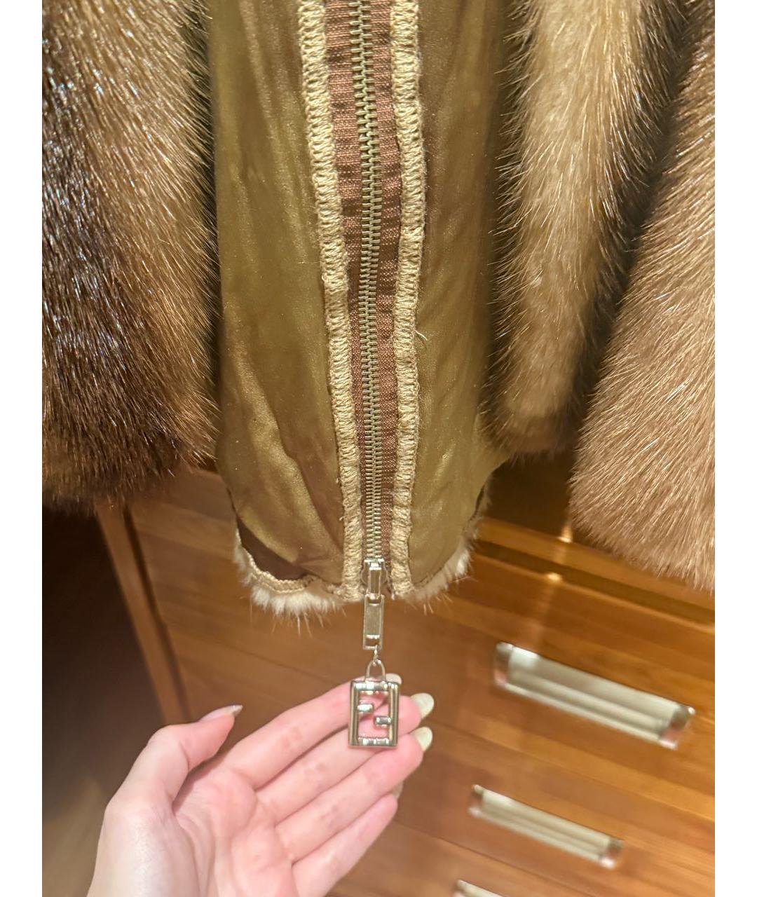 FENDI Коричневая меховая шуба, фото 6
