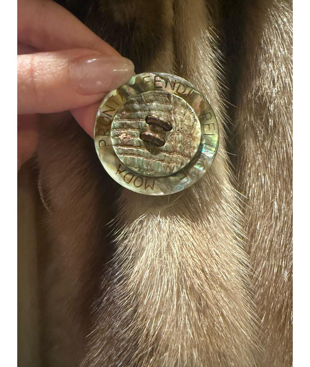 FENDI Коричневая меховая шуба, фото 4