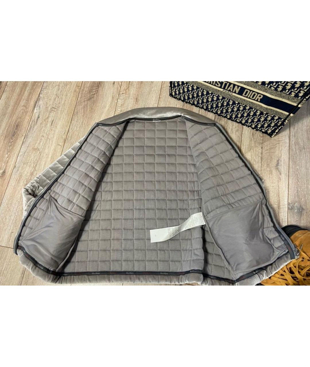 'S MAX MARA Серая бархатная куртка, фото 8