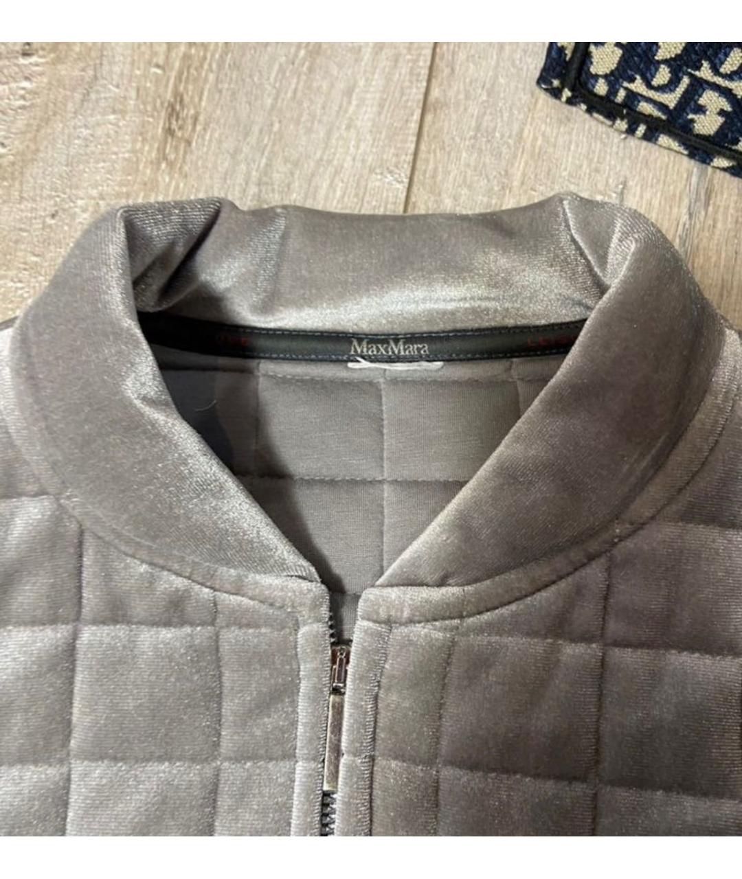 'S MAX MARA Серая бархатная куртка, фото 4