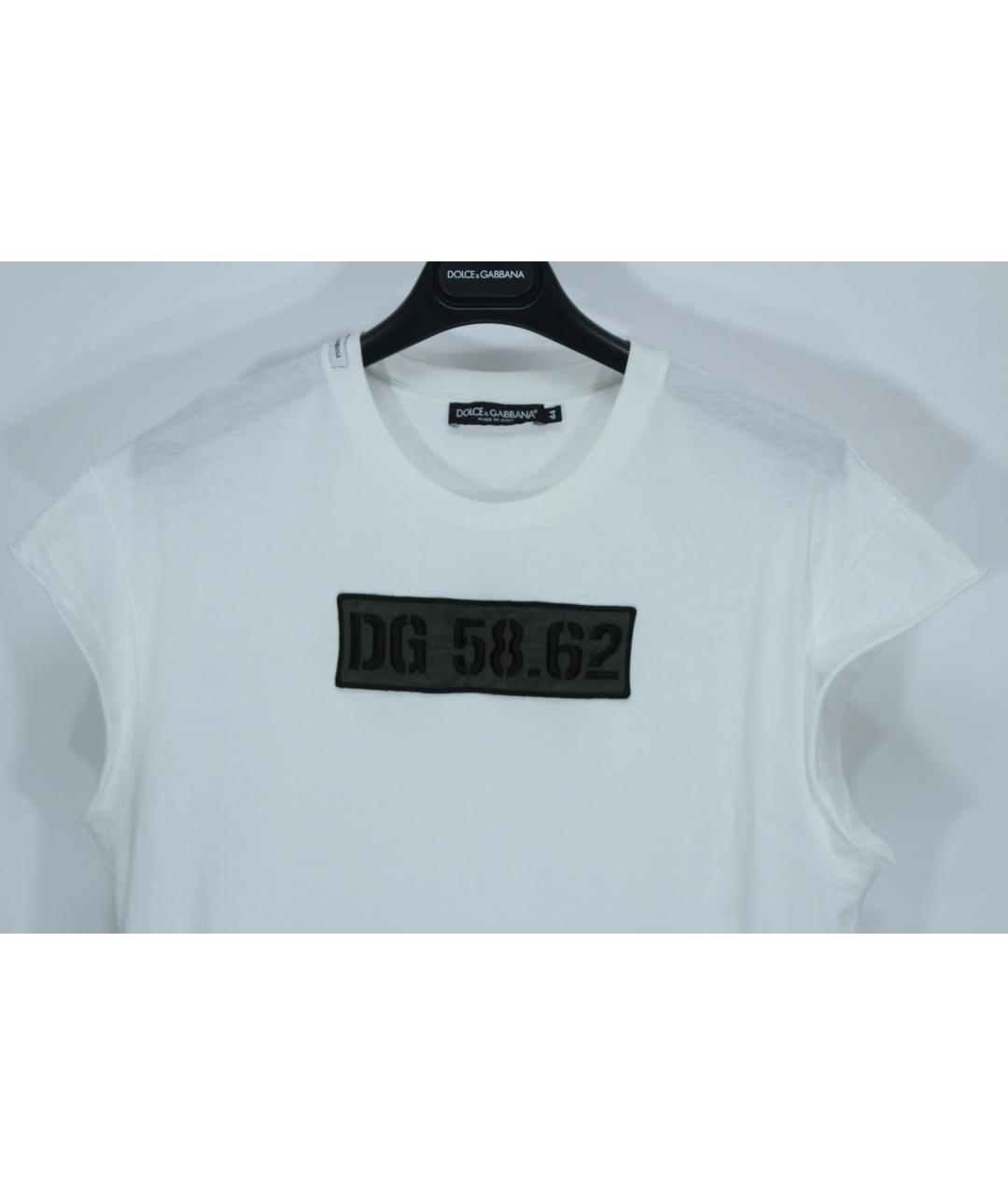 DOLCE&GABBANA Белая хлопковая футболка, фото 2