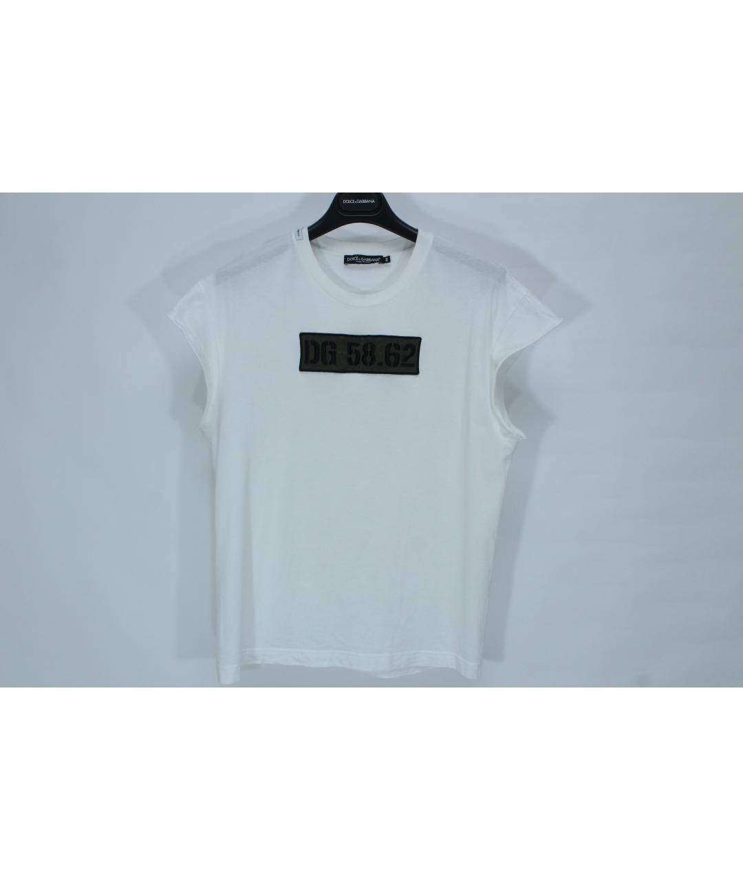 DOLCE&GABBANA Белая хлопковая футболка, фото 3