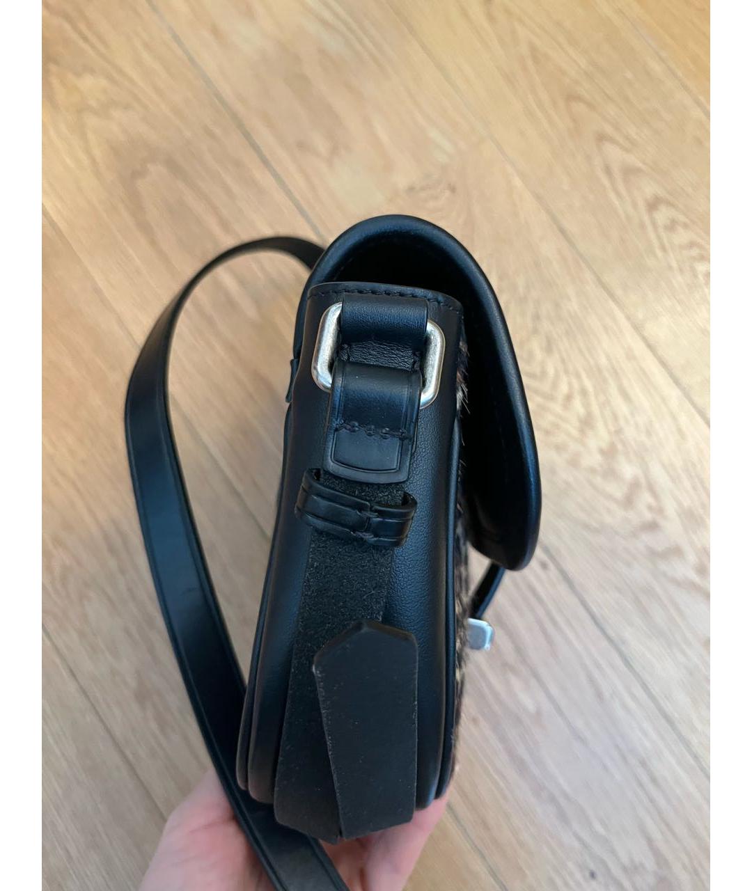 GOLDEN GOOSE DELUXE BRAND Черная кожаная сумка через плечо, фото 6