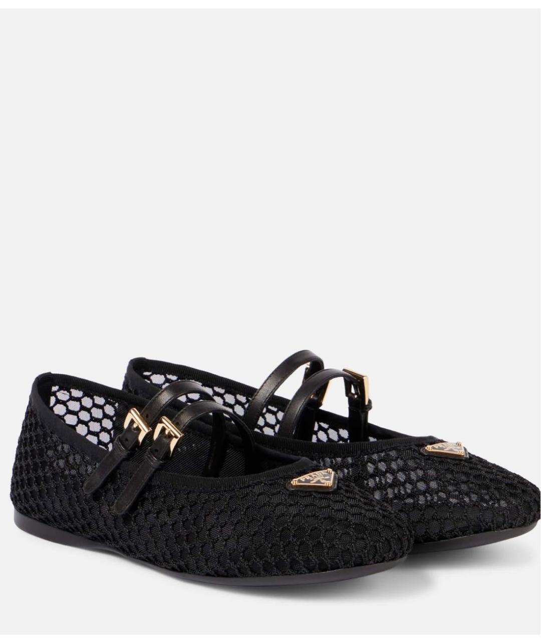 PRADA Черные кожаные балетки, фото 2