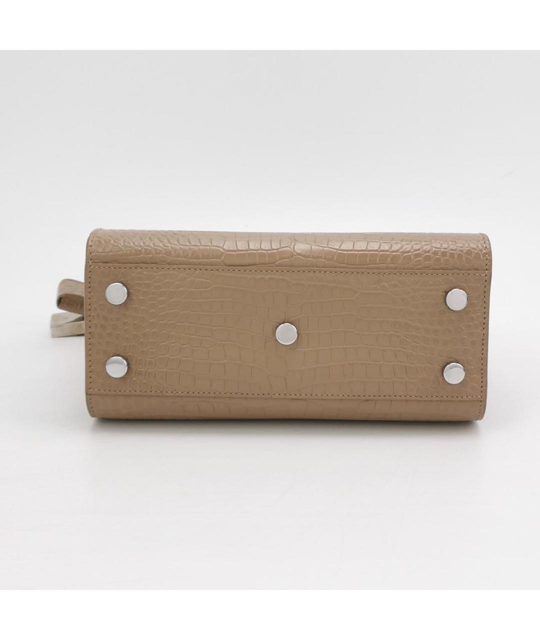 SAINT LAURENT Бежевая кожаная сумка тоут, фото 5