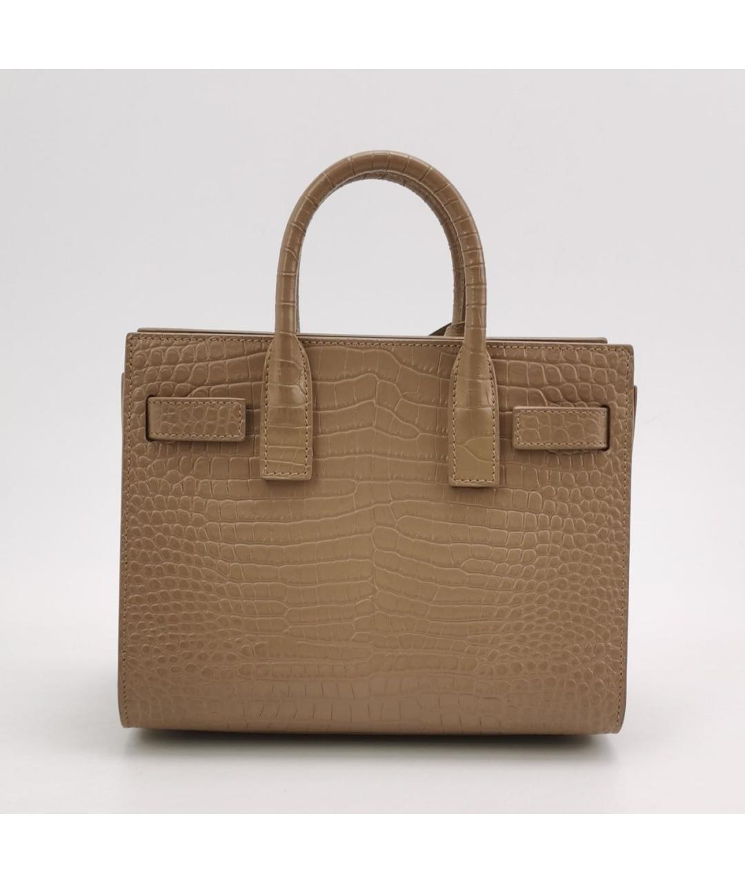 SAINT LAURENT Бежевая кожаная сумка тоут, фото 4