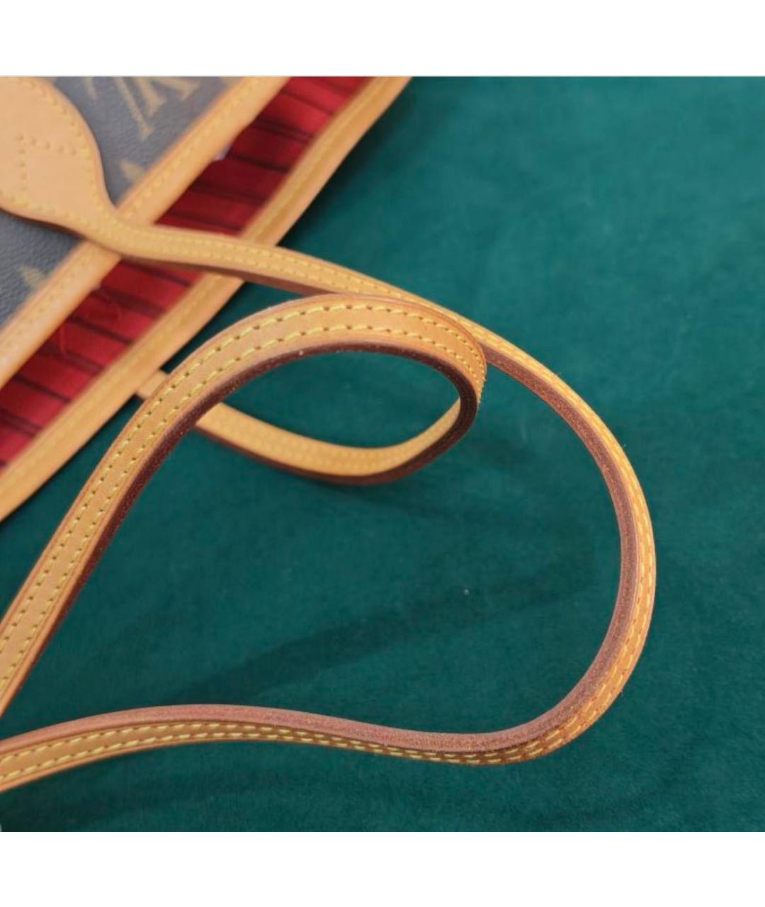 LOUIS VUITTON Коричневая кожаная сумка тоут, фото 8