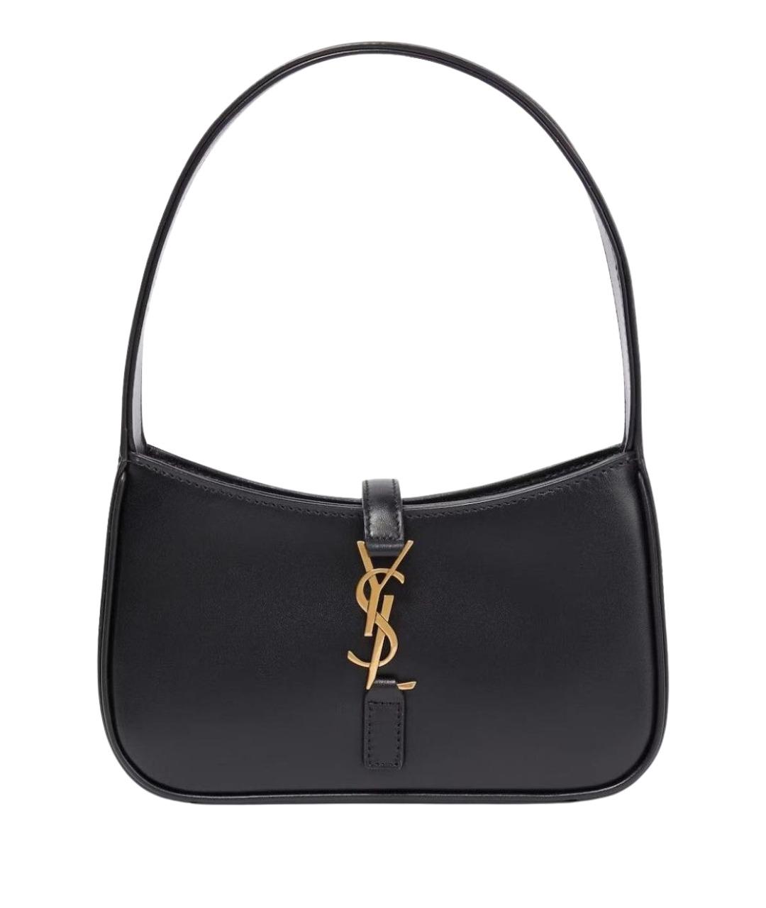 SAINT LAURENT Черная кожаная сумка с короткими ручками, фото 1