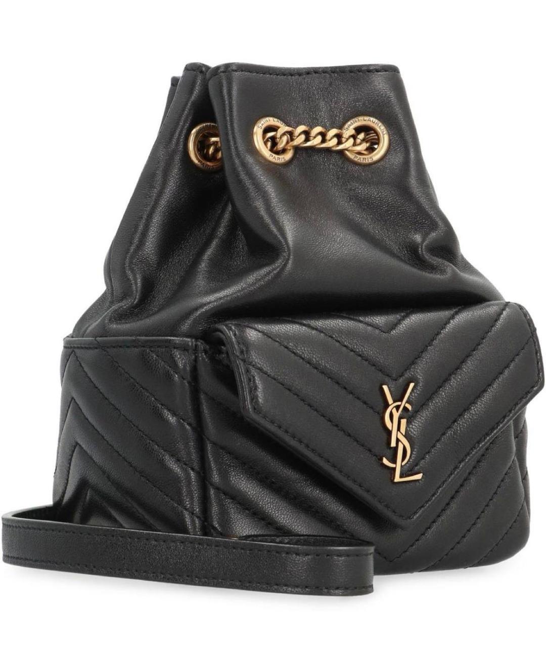 SAINT LAURENT Черная кожаная сумка через плечо, фото 3