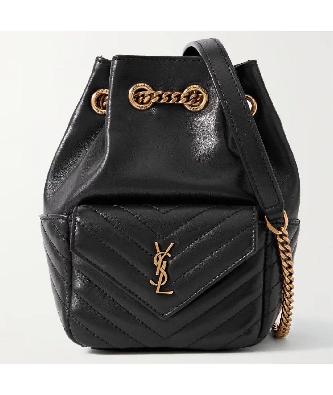 SAINT LAURENT Черная кожаная сумка через плечо, фото 6